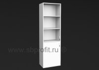 Шкаф для бумаг узкий высокий стекло