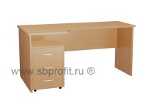 Стол эргономичный удлиненный с выкатной тумбой
