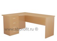 Стол эргономичный удлиненный с приставной тумбой