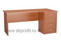 Стол эргономичный удлиненный с приставной тумбой