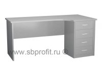 Стол эргономичный удлиненный с приставной тумбой