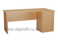 Стол эргономичный удлиненный с приставной тумбой