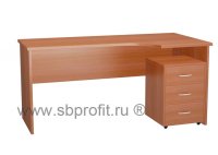 Стол эргономичный удлиненный с выкатной тумбой