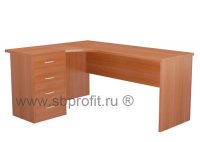 Стол эргономичный удлиненный с приставной тумбой