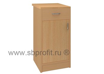 Тумба офисная приставная, 1 ящик+ниша с топом