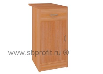 Тумба офисная приставная, 1 ящик+ниша с топом