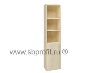 Шкаф для бумаг узкий высокий полуоткрытый