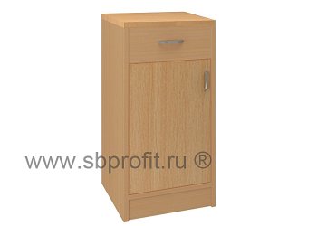 Тумба офисная приставная, 1 ящик+ниша с топом