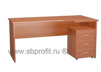 Стол эргономичный удлиненный с выкатной тумбой