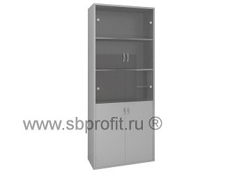 Шкаф для бумаг широкий высокий стекло