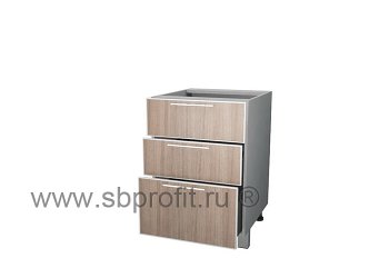 Стол с тремя (2м + 1б) ящиками 55