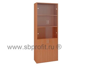 Шкаф для бумаг широкий высокий стекло