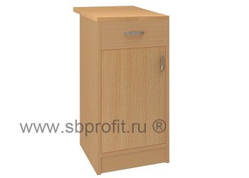Тумба офисная приставная, 1 ящик+ниша с топом