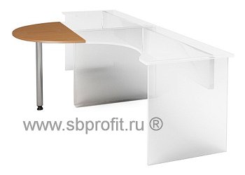Приставка к двум составленным эргономичным столам шириной 55 см