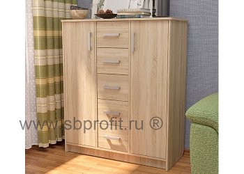 Комод 2 дверцы + 5 ящиков