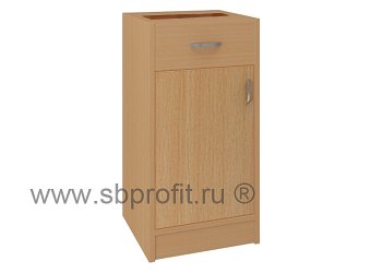 Тумба офисная приставная, 1 ящик+дверь