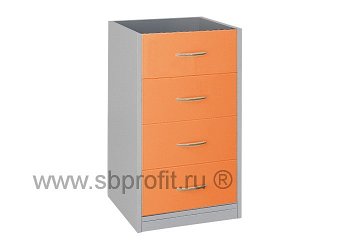 Тумба офисная приставная, 4 ящика, (без топа)
