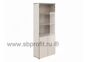 Шкаф широкий высокий со стеклом