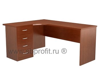 Стол эргономичный удлиненный с приставной тумбой