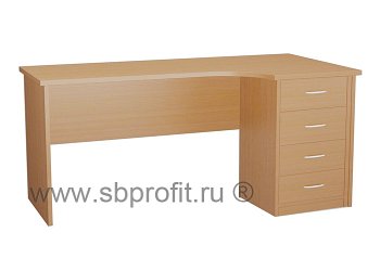 Стол эргономичный удлиненный с приставной тумбой