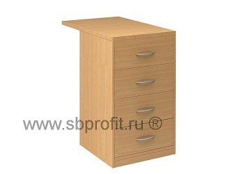 Тумба офисная приставная, 4 ящика