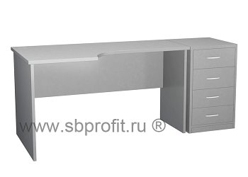 Стол эргономичный с приставной тумбой