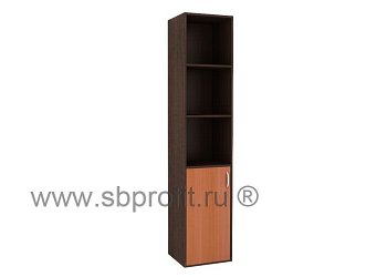 Шкаф для бумаг узкий высокий полуоткрытый