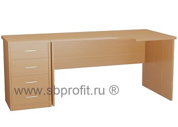 Стол эргономичный с приставной тумбой